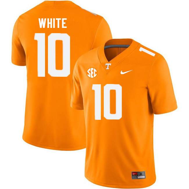 Men #10 Squirrel White Tennessee Volunteers College Football Jerseys Stitched Sale-Orange